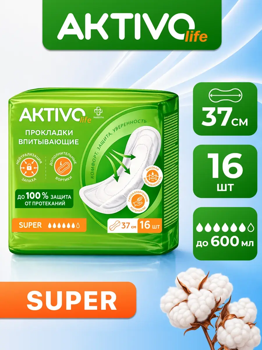 AKTIVOLIFE Super Absorbent Urological Pads, 16 Pack
