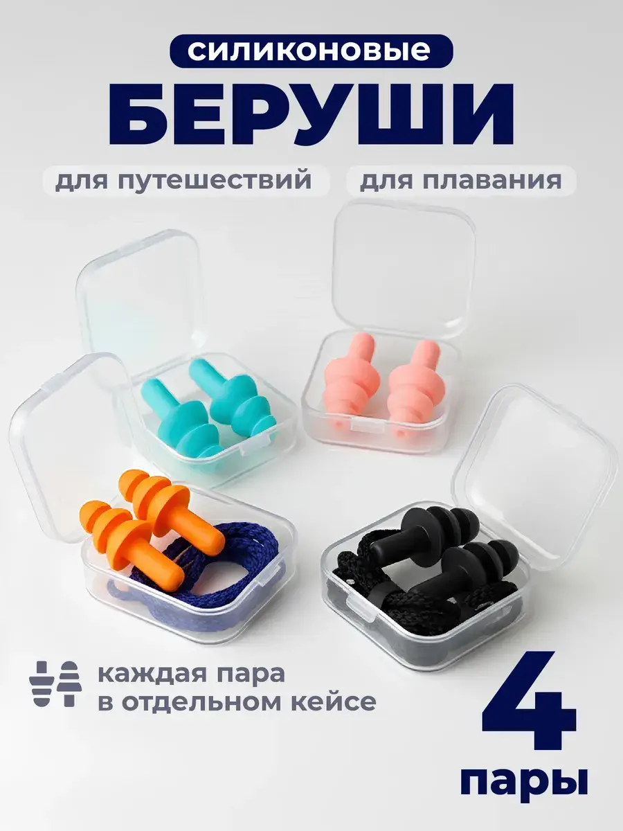 Revolut Silicone Noise-Reducing Earplugs, 8 Pieces