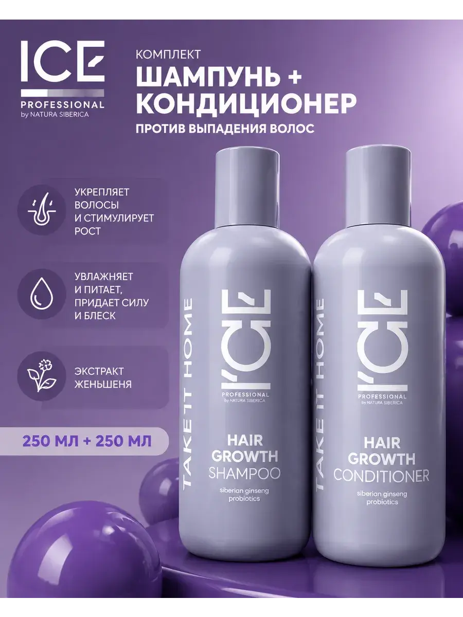 ICE Professional Hair Growth Shampoo and Conditioner Set 500 ml