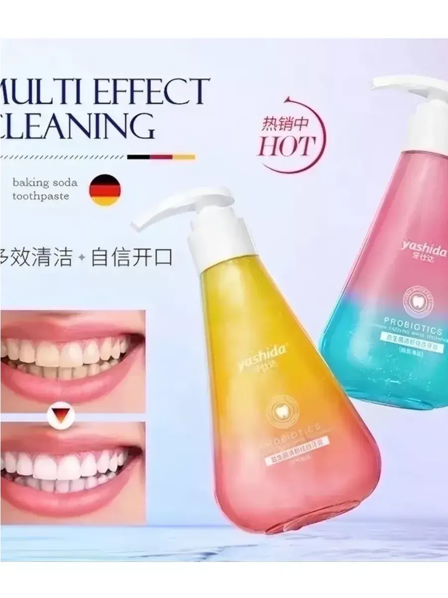 Baking Soda Whitening Toothpaste with Dispenser Peach Mint