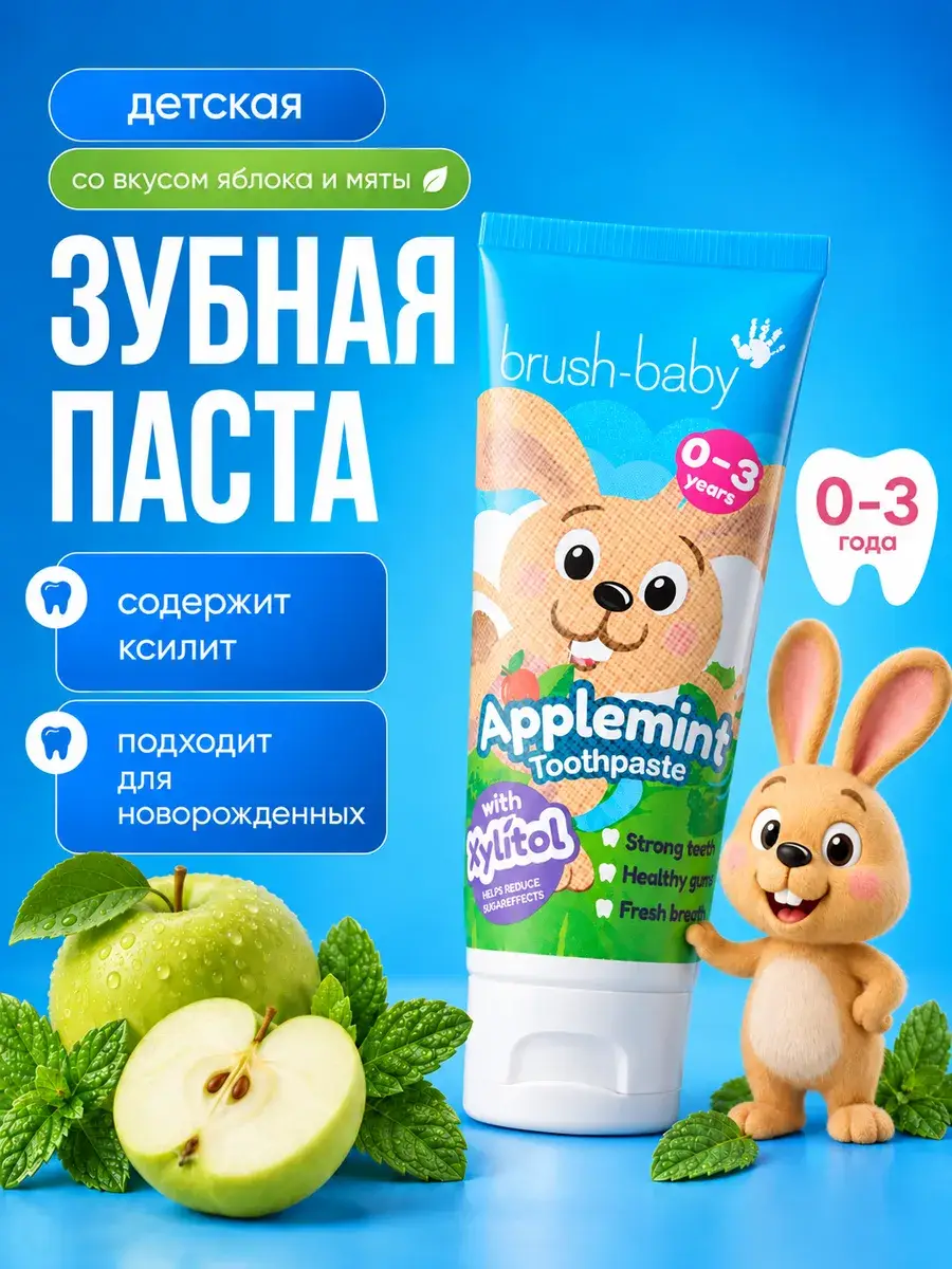 Brush Baby Applemint Toothpaste 0-3 Years 50 ml