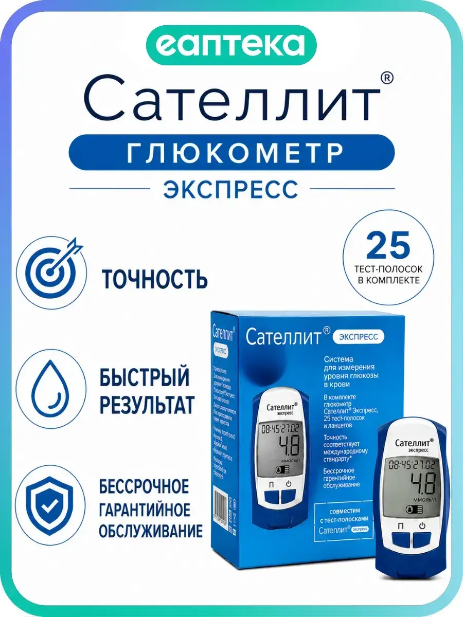 Satellite Express Blood Glucose Meter Kit 1 Count