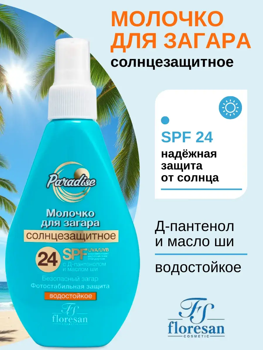 Floresan Sunscreen Body Milk SPF 24 with D-Panthenol 160 ml
