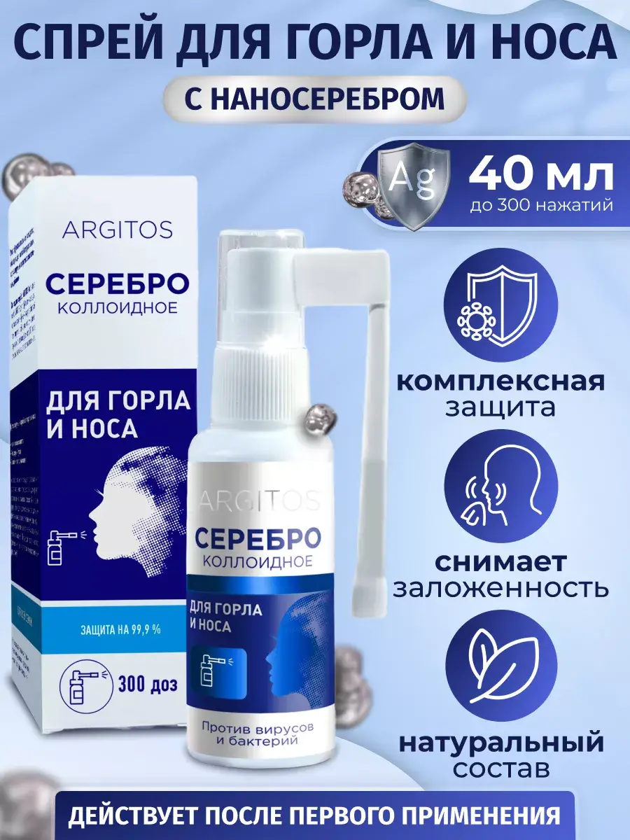 ARGITOS Colloidal Silver Nasal and Throat Spray