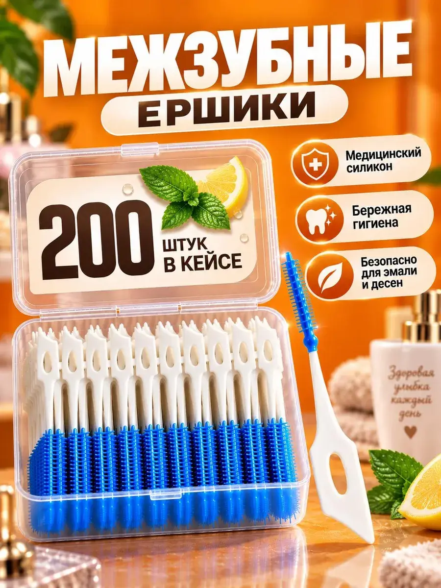 NEW HAPPY SMILE Interdental Brushes 200 pcs