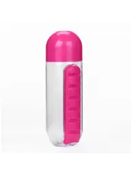 Pink 2-in-1 Sports Bottle with Tablet Compartments #1