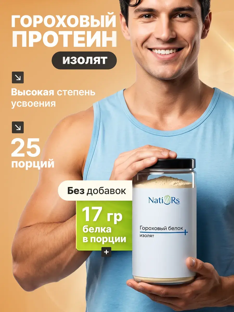Natiors Pea Protein Isolate Powder 500 g