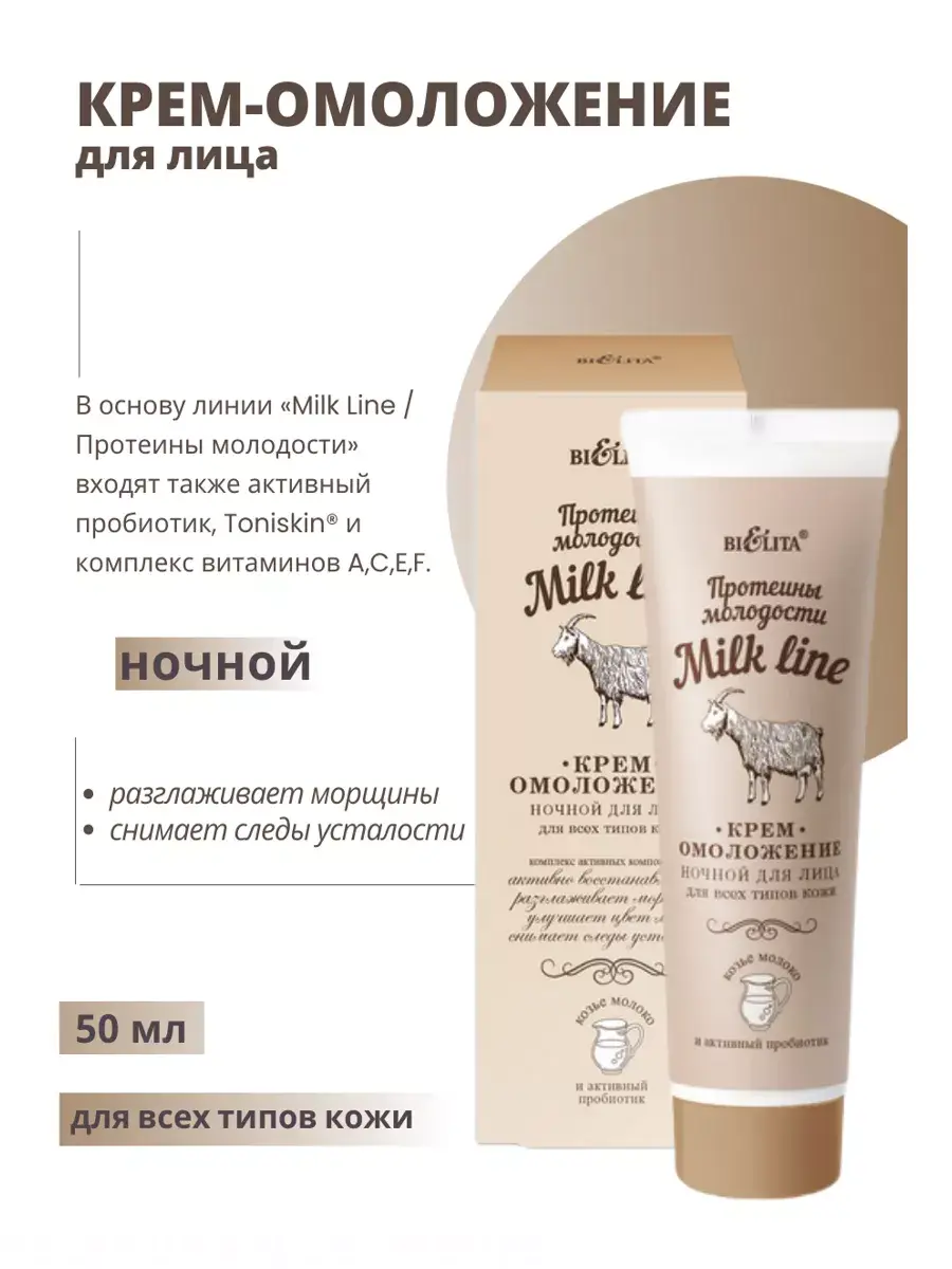 BIELITA Milk Line Youth Proteins Night Face Cream 50 ml