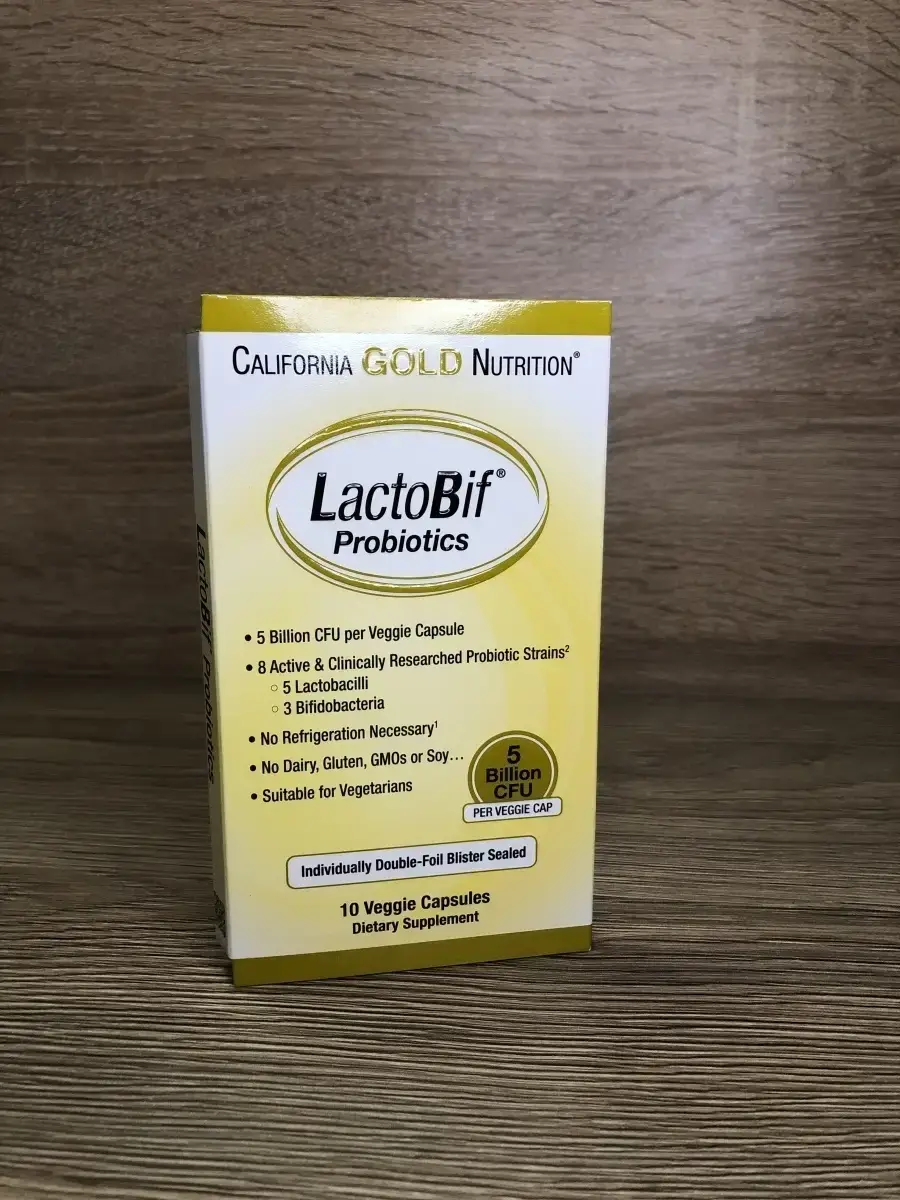 California Gold Nutrition Lactobif Probiotics 5 Billion CFU 10 Capsules 10 Count