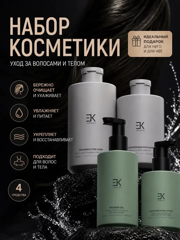 EK Cosmetics Hair & Body Care Set Shower Gel #1
