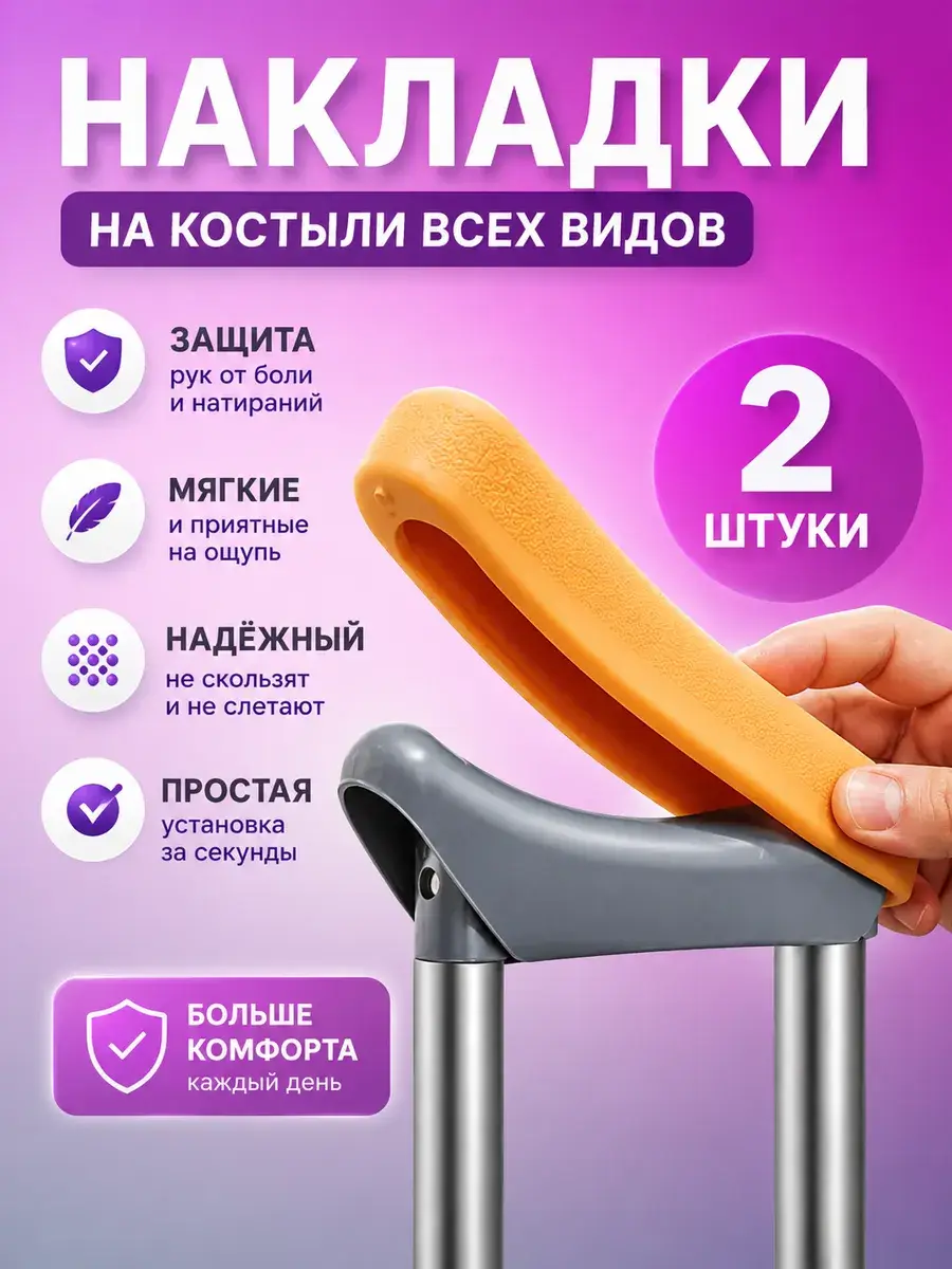 Soft Underarm Crutch Pads, 2 Pack 2 Count