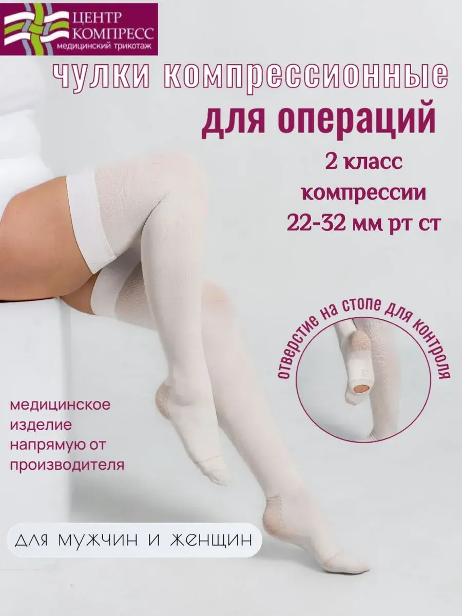 Compression Anti-Embolism Stockings Class 2 Transparent 1 Pair