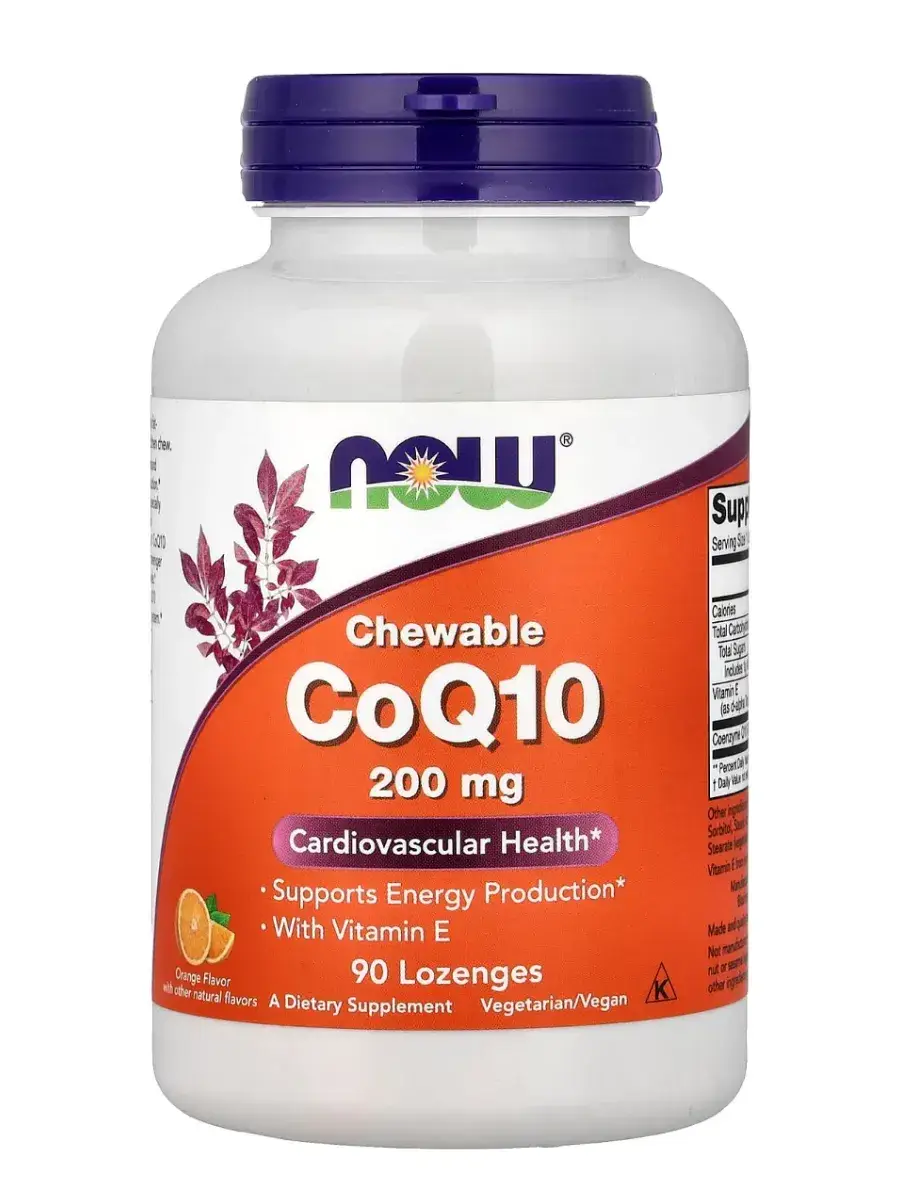 NOW Foods CoQ10 with Vitamin E Orange 90 Lozenges