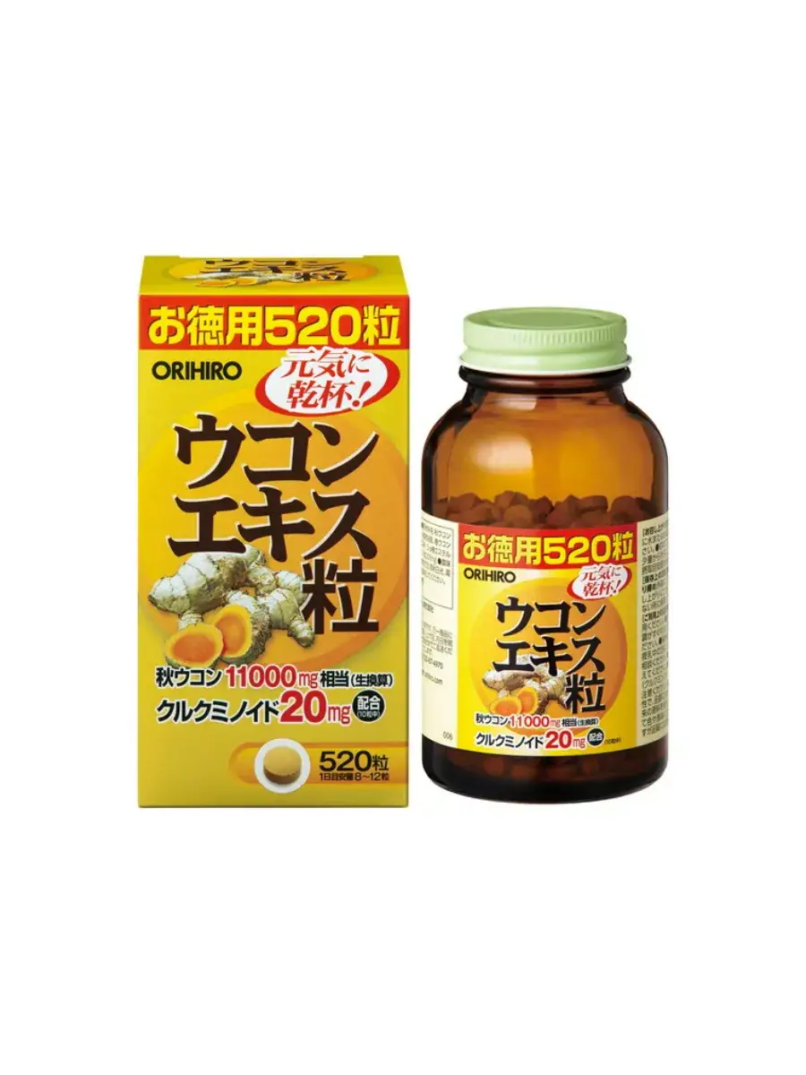 Orihiro Turmeric Extract 520 Tablets 520 Count