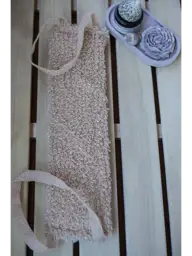 ChistoFF-Eco Beige Elite Long Body Washcloth with Handles #1