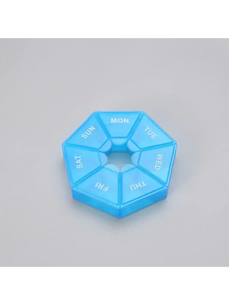 NNNB 7-Day Portable Pill Organizer, Blue Tablets