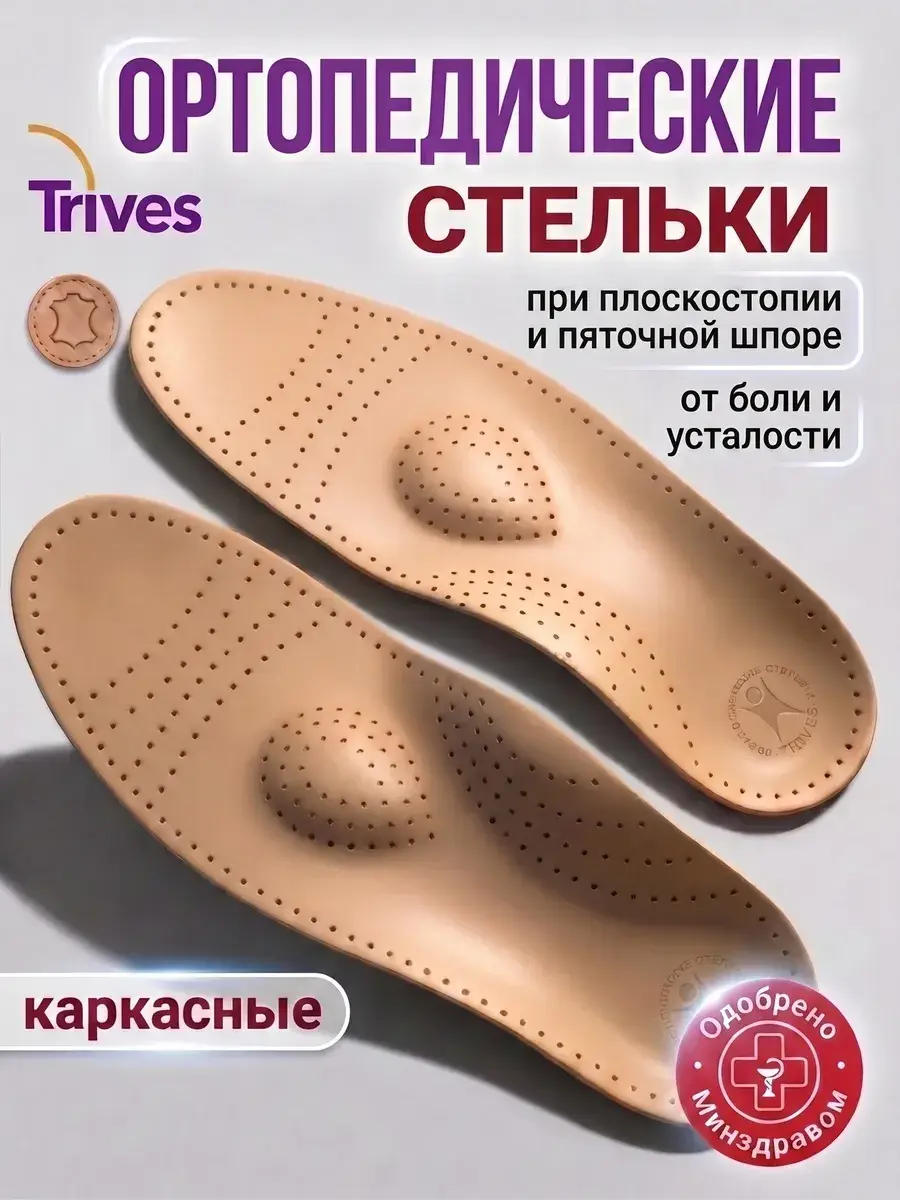Trives CT-105 Orthopedic Insoles for Flat Feet, 1 Pair