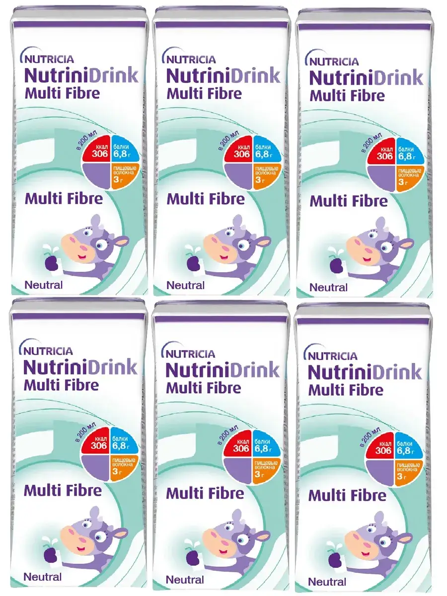 Nutricia Nutrinidrink Multi Fibre, 6 Pack 200 ml, 6 Count