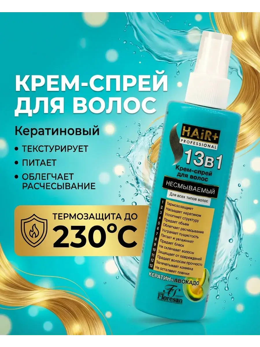 Floresan 13-in-1 Keratin & Avocado Cream Spray 200 ml