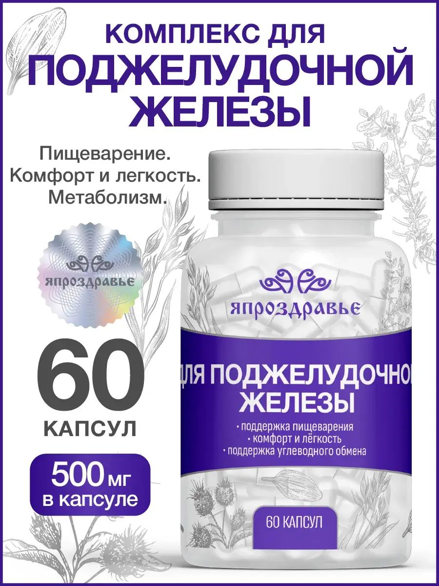 I'm Healthy Pancreas Complex Capsules 500 mg, 60 Count