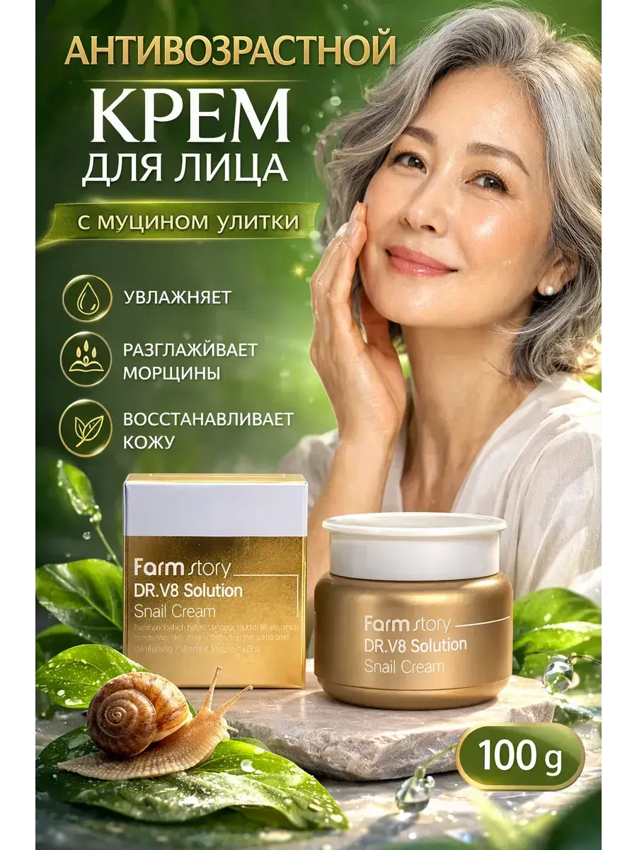 OLBYDI1 Anti-Aging Snail Mucin Face Cream, 100 ml