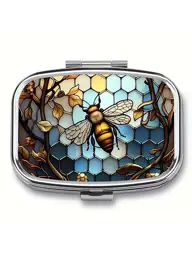 Metal Pill Organizer Bee, ABS+Iron, 1 Pack Tablets #1