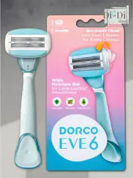 DORCO EVE 6 Reusable Razor with 2 Replacement Cartridges #1