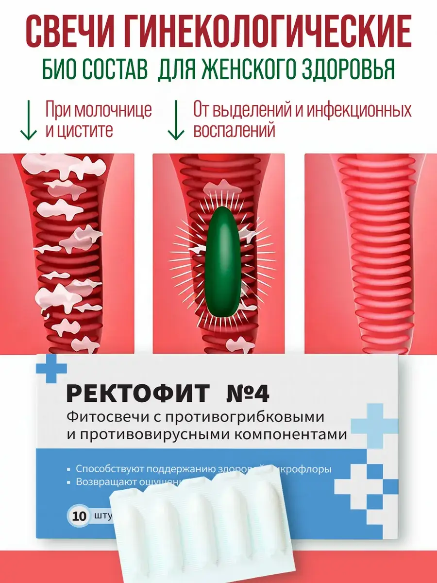 Rektofit No. 4 Vaginal Suppositories, 10 Count