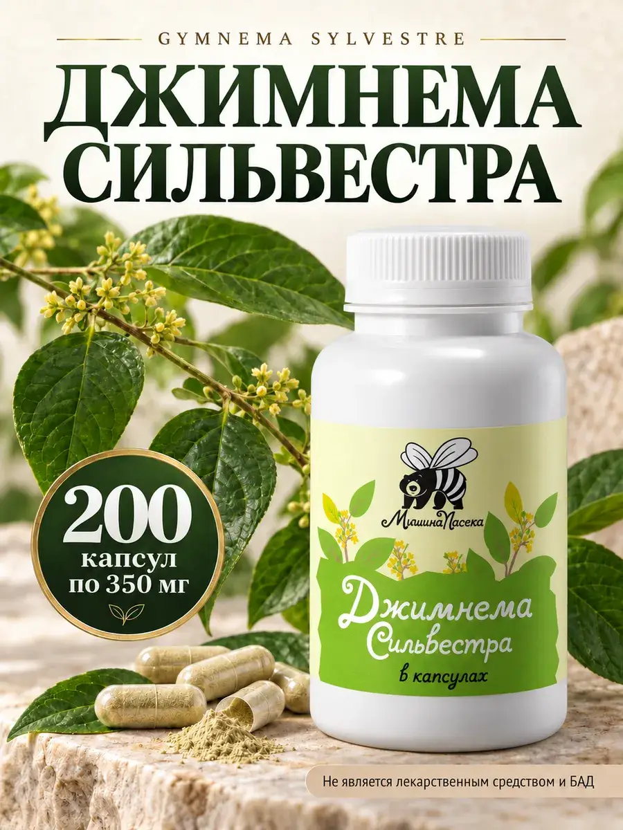 Mishina Paseka Gymnema Sylvestre Capsules 350 mg, 200 Count
