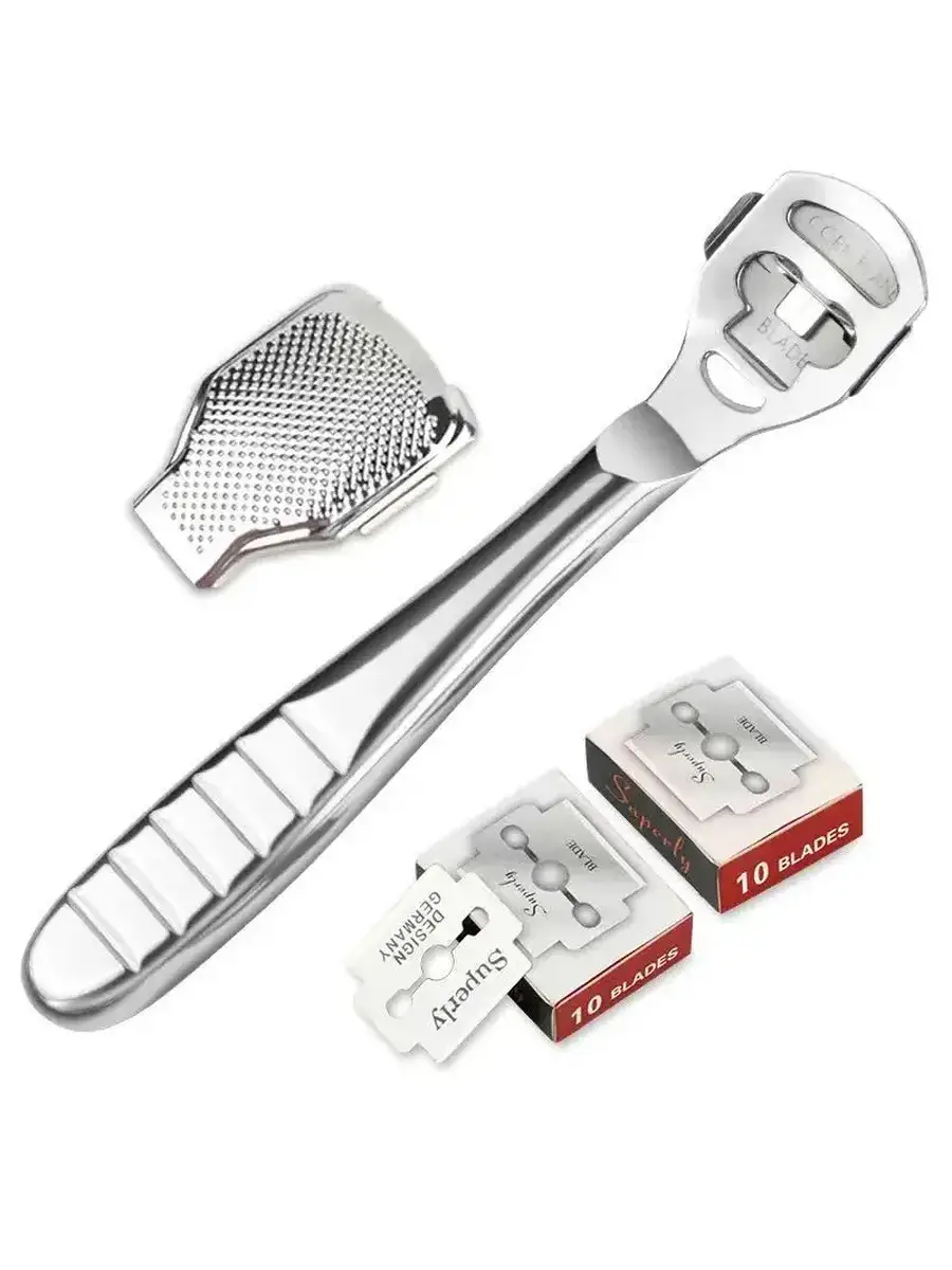 Hiveseen Stainless Steel Pedicure Foot File, 14.6 × 3 cm, 1 Piece