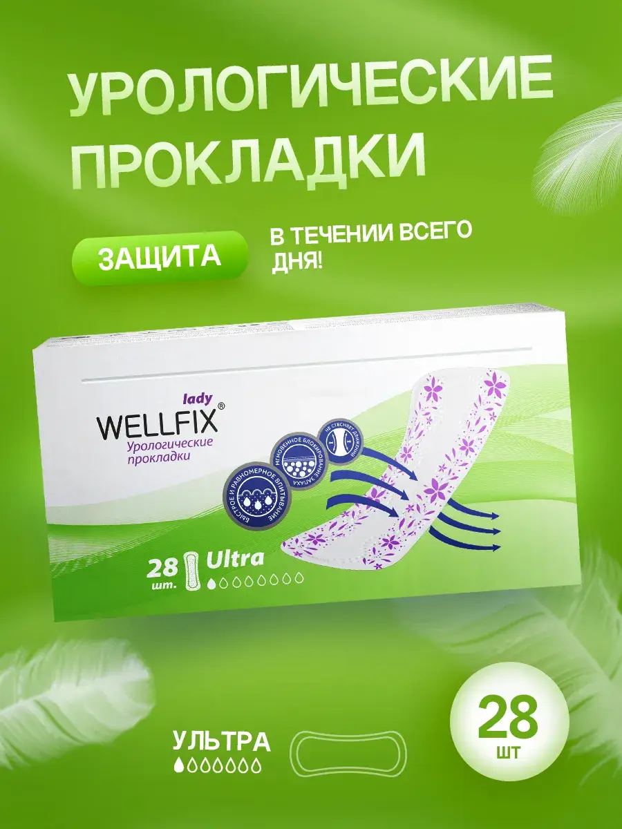 Wellfix Ultra Daily Urological Pads 28 Pack 28 Count