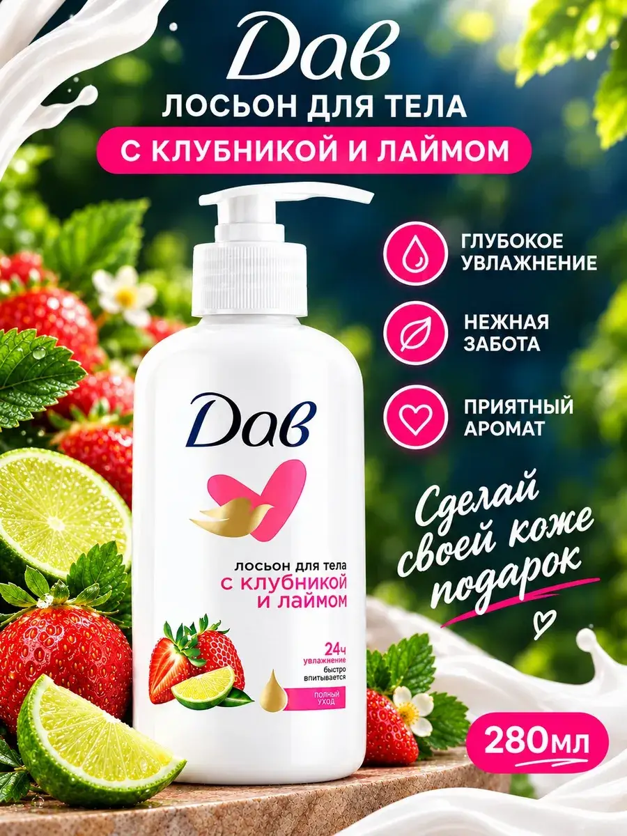 Dove Strawberry and Lime Body Lotion 280 ml