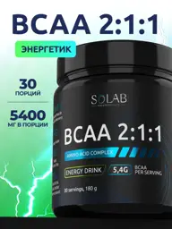 SOLAB BCAA 2:1:1 Amino Acids Powder Energy 180g #1