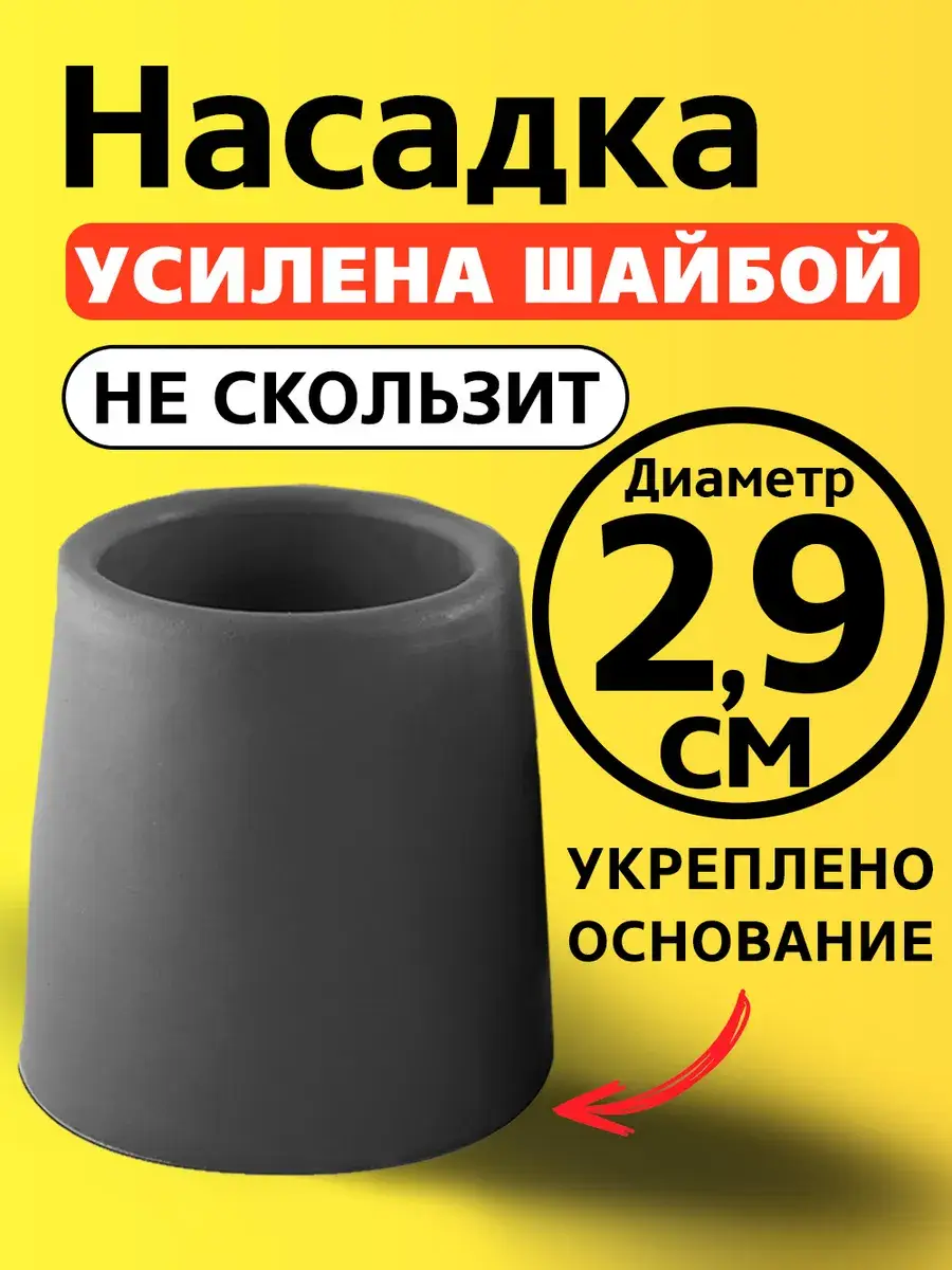 Progress 29 mm Crutch Tip, Non-Slip Rubber Cap, 1 Pack