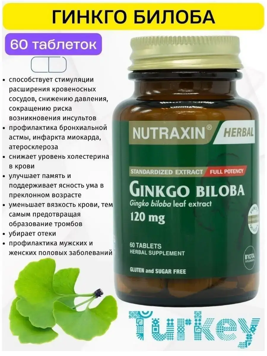 NUTRAXIN Ginkgo Biloba Extract, 60 Forehead Patches