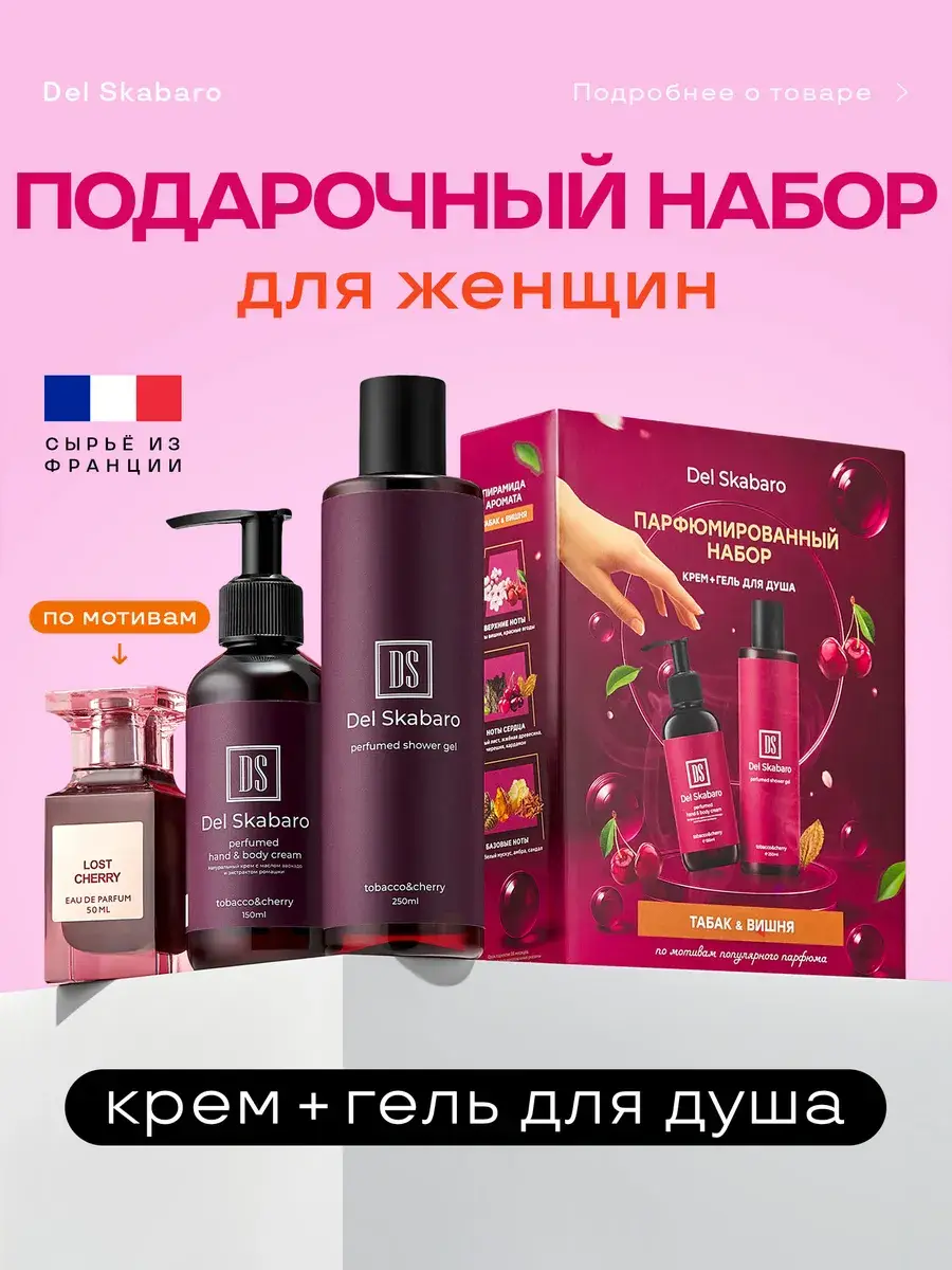 Del Skabaro Cherry Tobacco Cosmetic Gift Set Face Cream Set