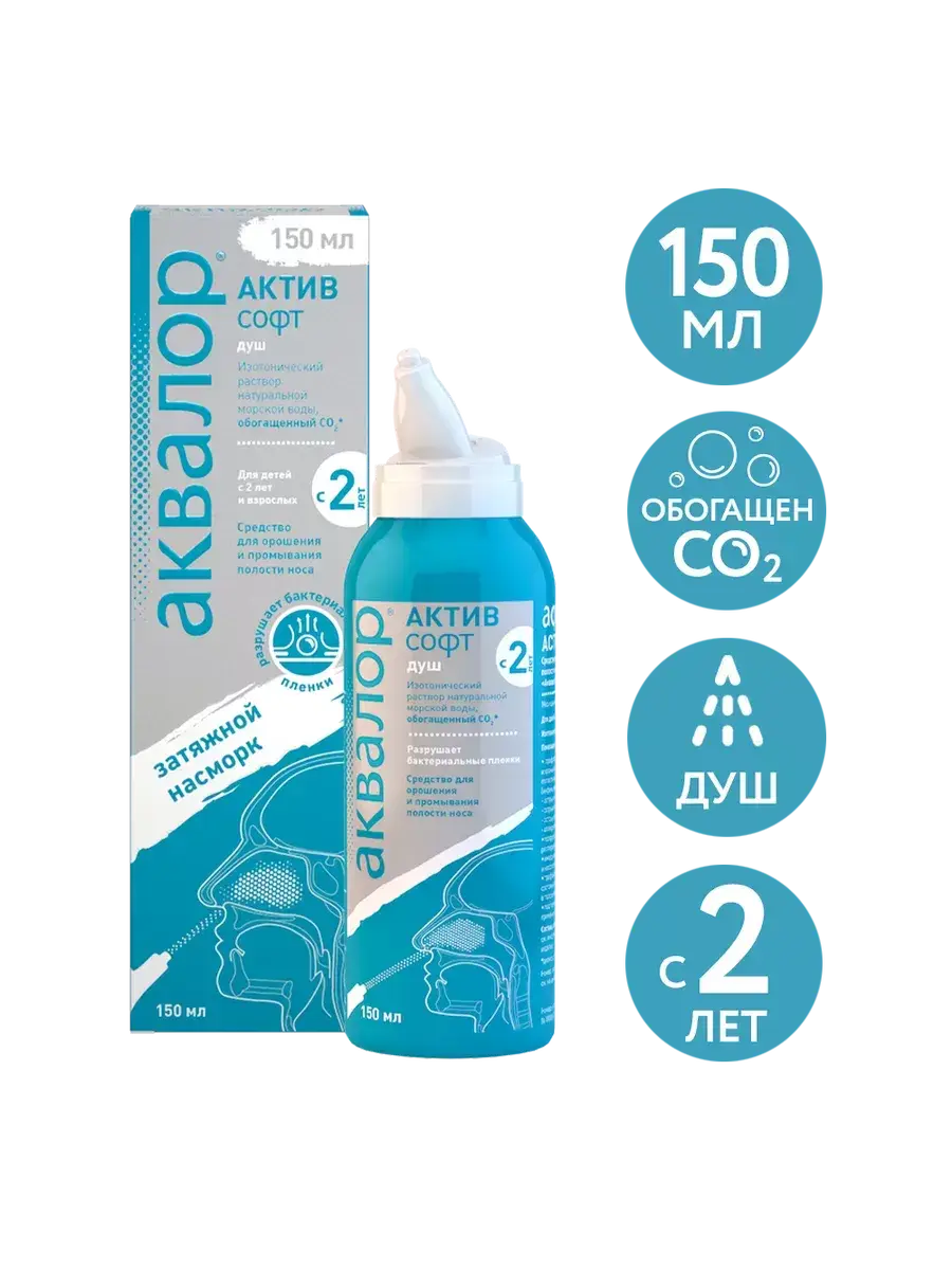 Aqualor Active Soft Nasal Spray 1 Pack 150 ml