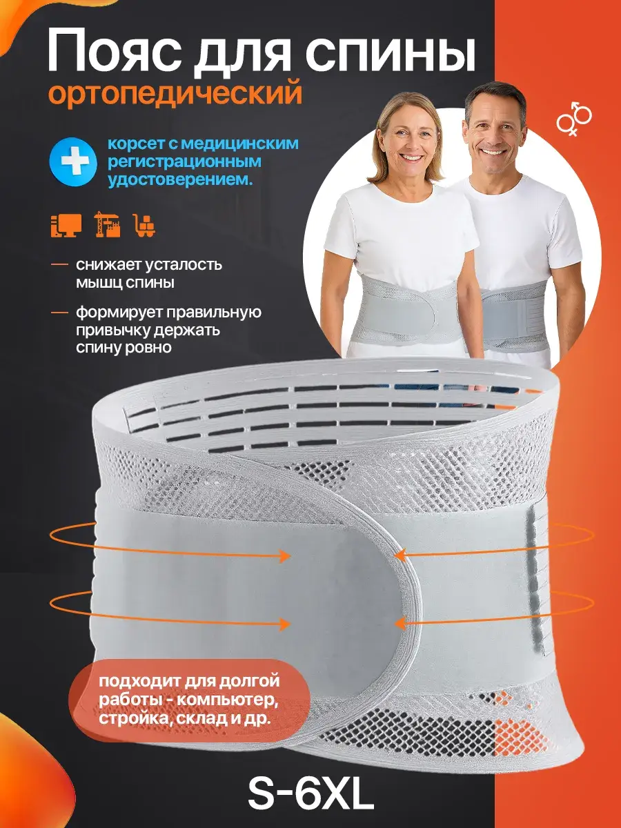 Lieblich Hause Lumbosacral Orthopedic Support Belt Medium Grey 1 Pack