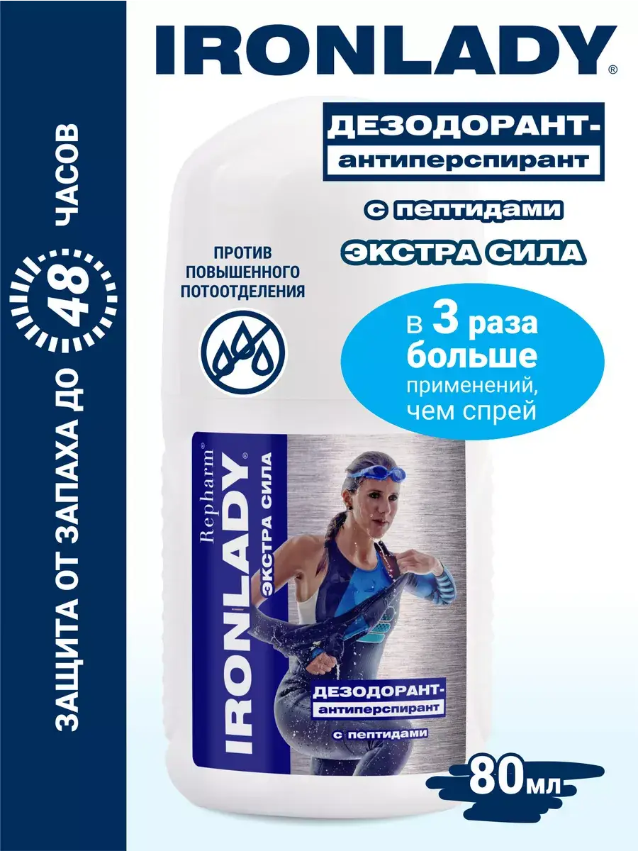 Repharm Ironlady Extra Strength Roll-On Antiperspirant Deodorant 80 ml