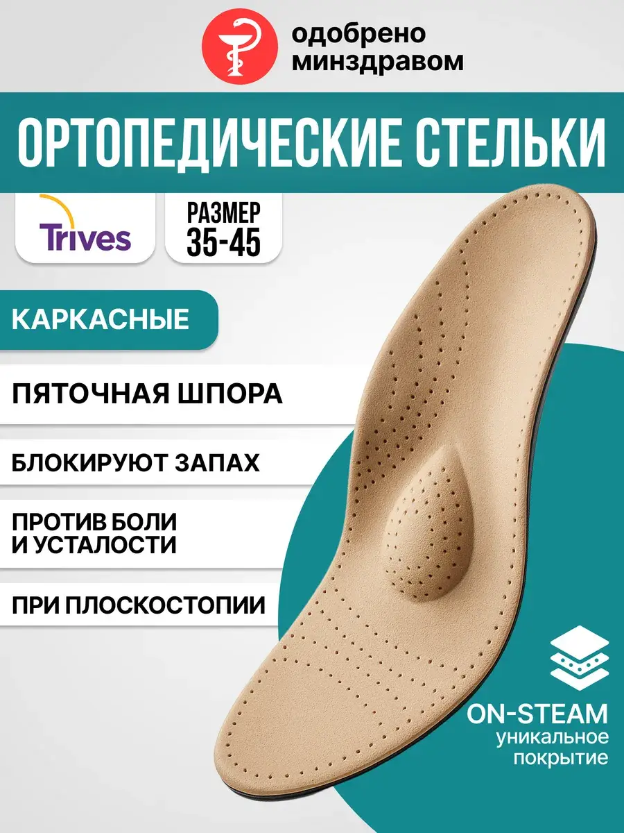 Trives Orthopedic Insoles for Flat Feet and Heel Spurs