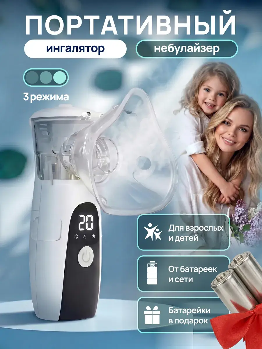 TexMed Mesh Nebulizer for Kids and Adults, 18ml, 2 Masks