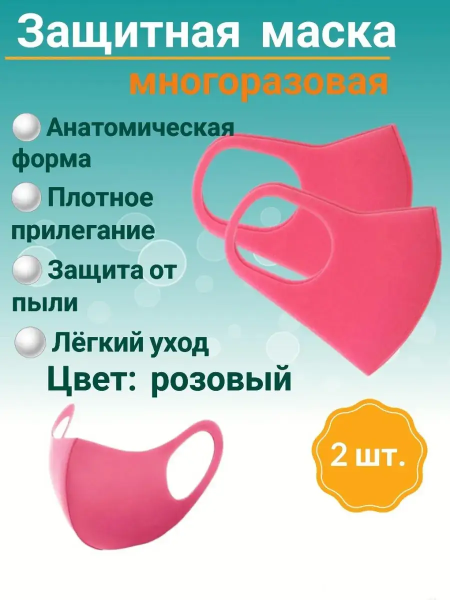 Ideal Beauty Reusable Dust Mask, Pink, 2-Pack