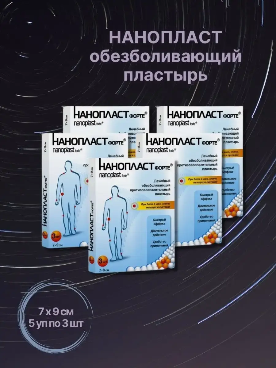 Nanoplast Forte Pain Relieving Patch 7x9 cm 15 Pack Patches 3 Count