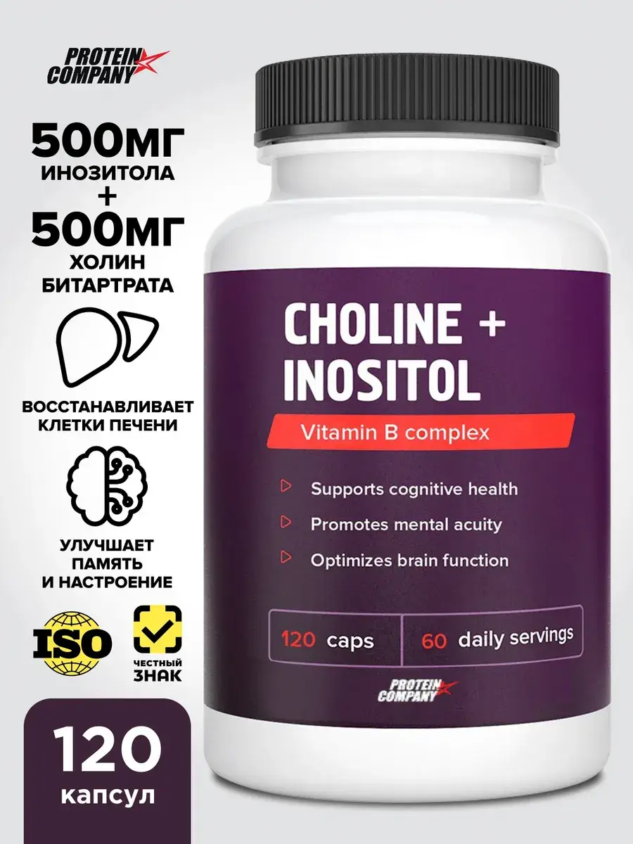 PROTEIN.COMPANY Choline & Inositol Capsules 120 Count
