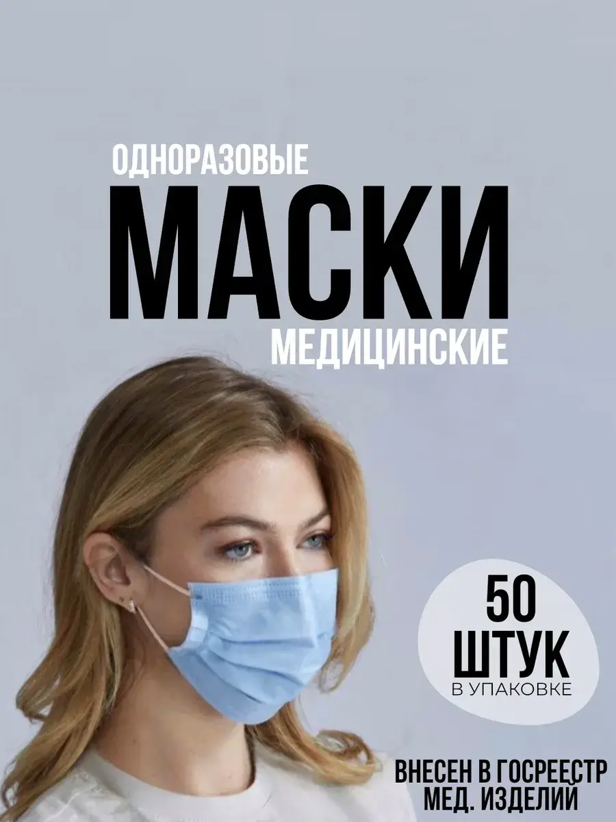 DECOROMIR Blue Medical Masks 50-pack Mask 50 Count