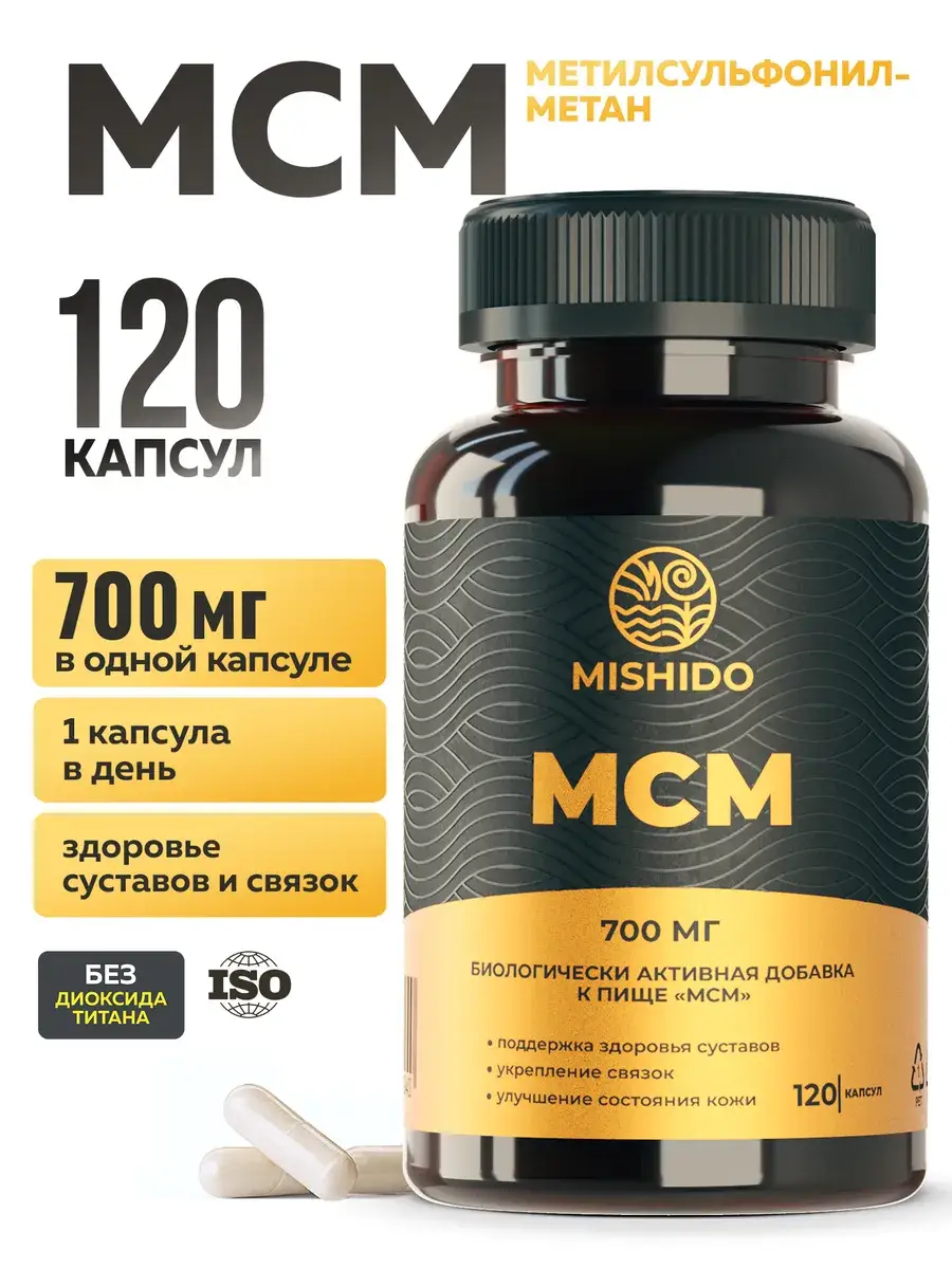 MISHIDO MSM Joint Supplement 120 Capsules 120 Count