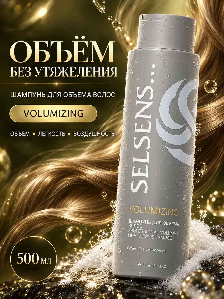 SELSENS Volumizing Shampoo for Fine Hair, 500 ml