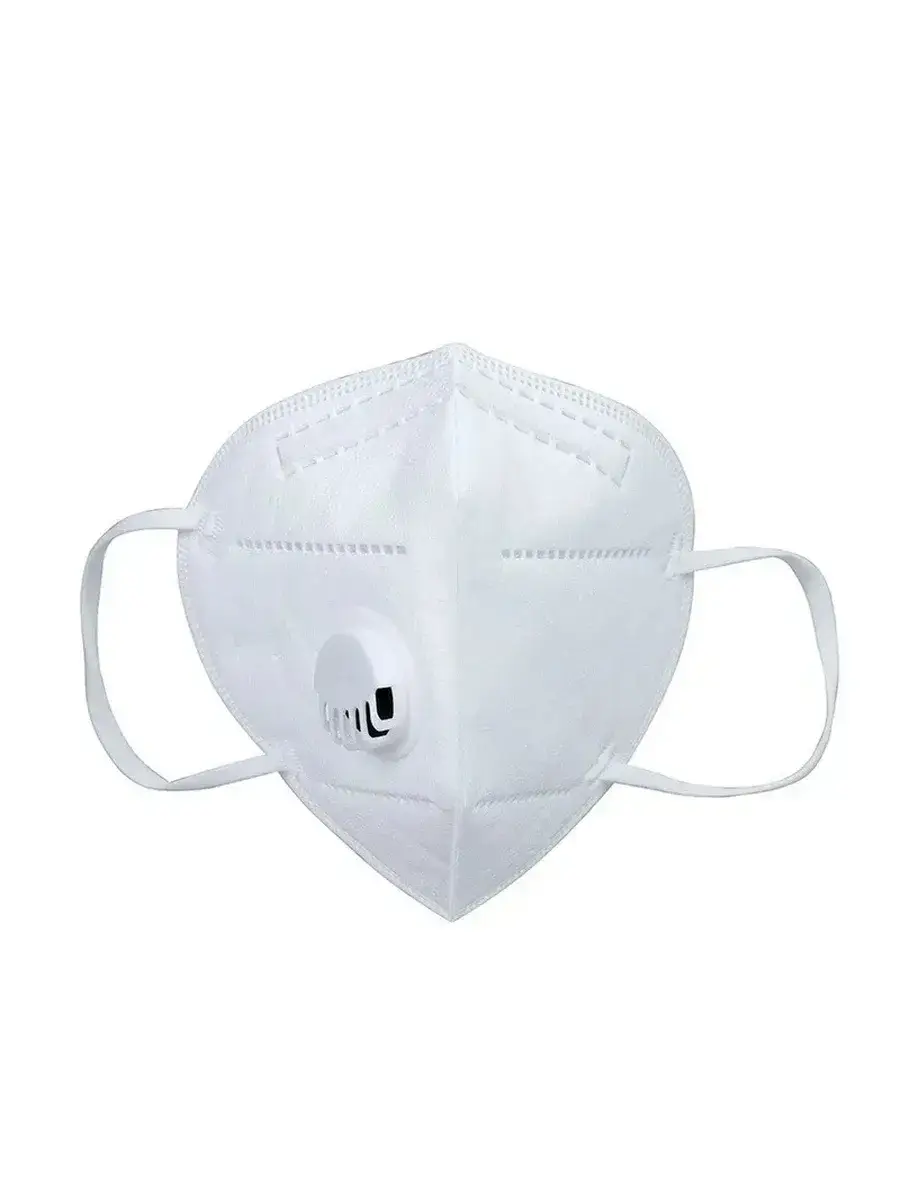 FLCOSLY Foldable KN95 Mask with Valve, White, 10-Pack