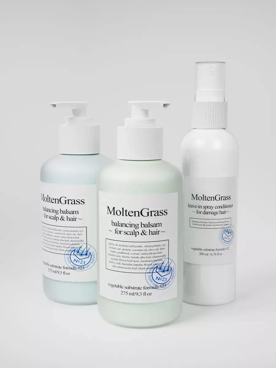 MoltenGrass Hair Care Set Shampoo Balm Spray 3-Piece