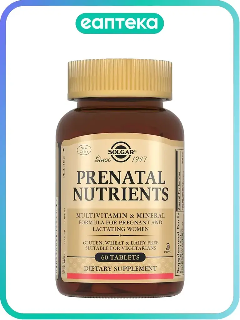 Solgar Prenatal Nutrients Tablets, 1,743 mg, 60 Count #1